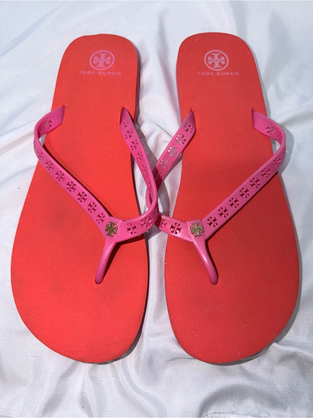 Tory Burch Orange/Pink Flip flops